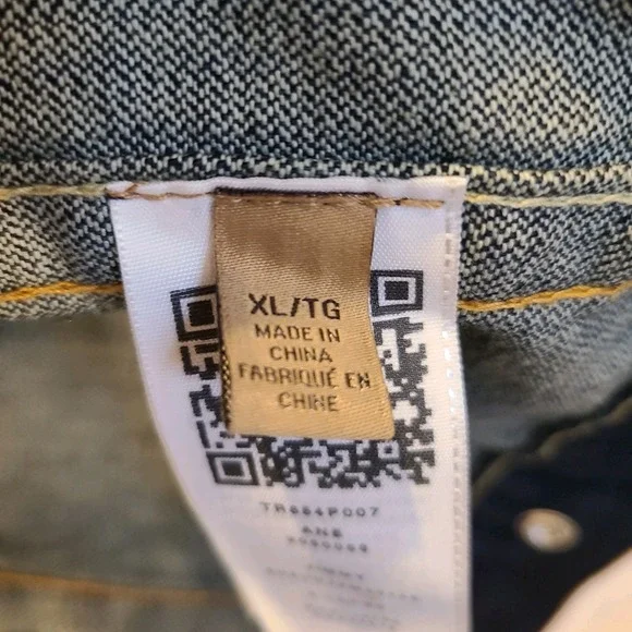 True Religion Jacket Womens XL Dark‎ Wash Jimmy Denim Trucker Flap Pockets - Picture 9 of 10